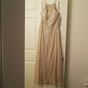Bill Levkoff Rose Gold Sequin Dress